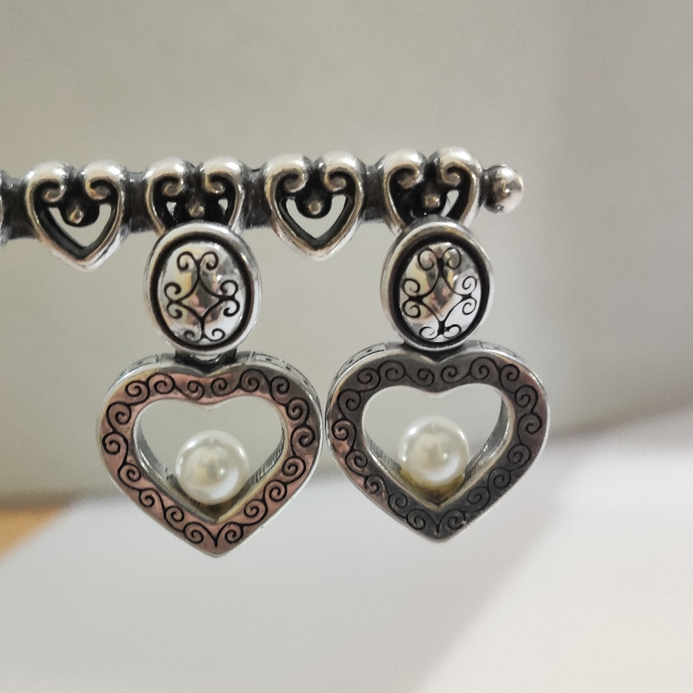 Brighton Hearts Pearls Earrings - Picture 6 of 7